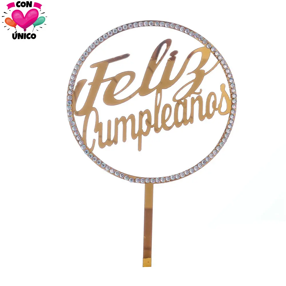 Conunico, топпер для торта, для дня рождения, вечеринки, для детей, для вечеринки, для свадьбы, для душа, украшение торта, акриловый, золотой, CT61004