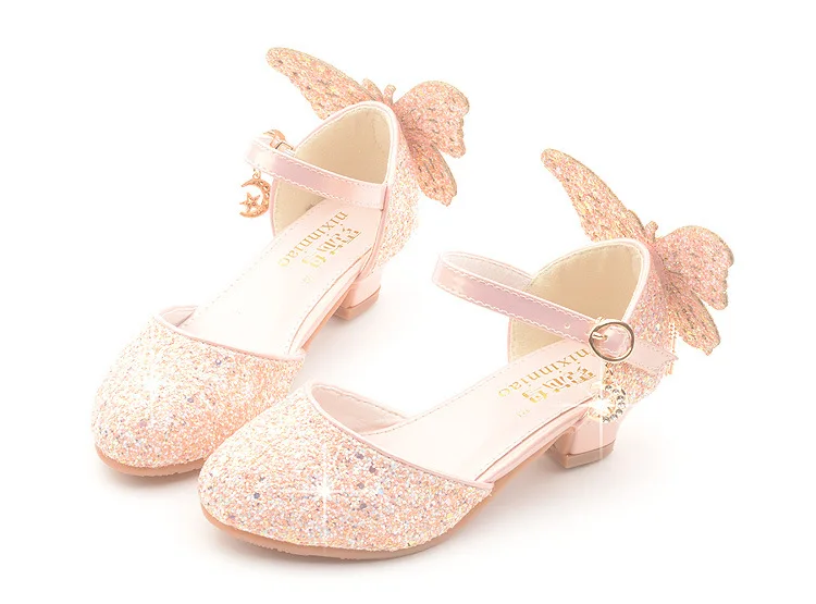 Vestidos de fiesta de noche свадебное платье Вечерние Bchaussure enfant fille блестящие галстук бабочка туфли принцессы для девочек