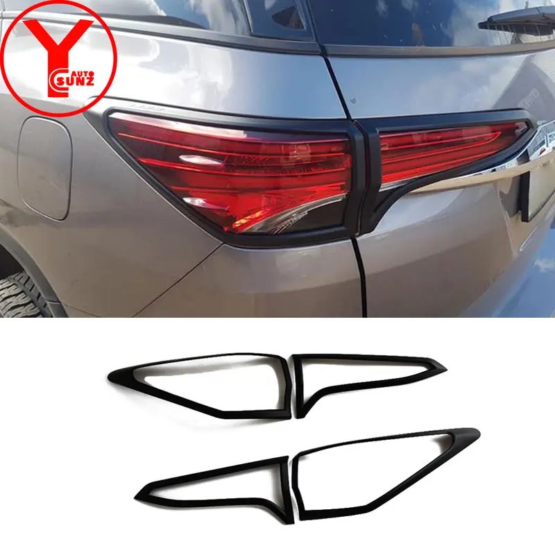 Черный хвост светильник крышка для Toyota Hilux Fortuner SW4 2016 2017 2018 2019 хромированный