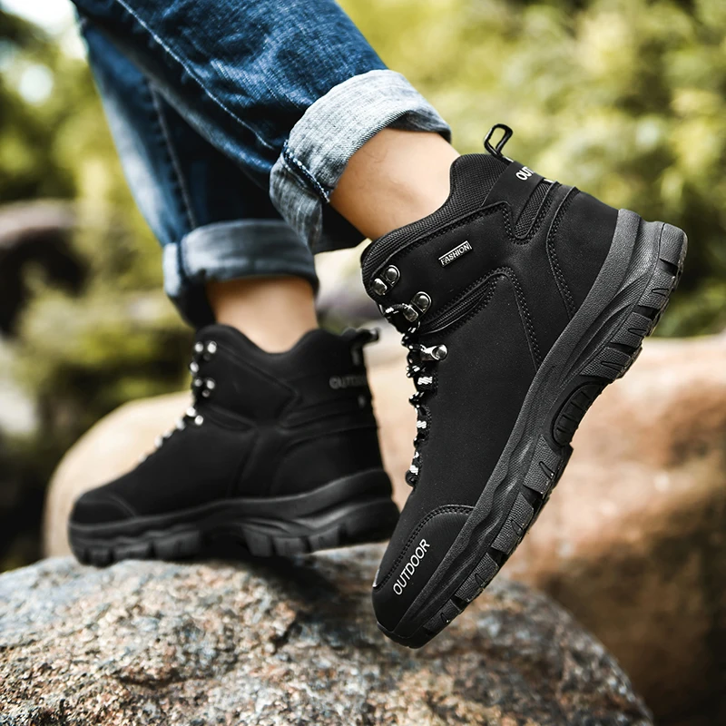 big size 48 Outdoor Waterproof Hiking Boots Men Winter Shoes Walking Climbing Hiking Boots Hunting Sneakers zapatillas hombre