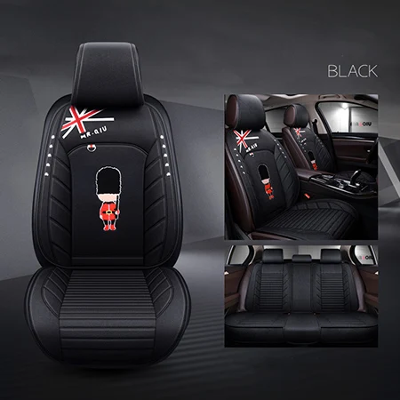 color 6 standard Мультяшная льняная Автомобильная крышка сиденья универсальная подушка для сиденья для hyundai все модели solaris creta i30 getz accent ix35 i20 i40 Elantra - Название цвета: color 6 standard