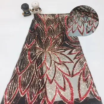 

Madison Sequins Lace Fabric 2019 High Quality Lace Latest African Laces Fabric With Sequins Wedding Nigerian French Lace Fabric