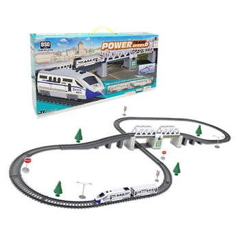 

31Pcs Simulated High-Speed Rail Trains Electric Trains Harmony Round Trains Toy Set - Viaduct Pier + 2 Compartment