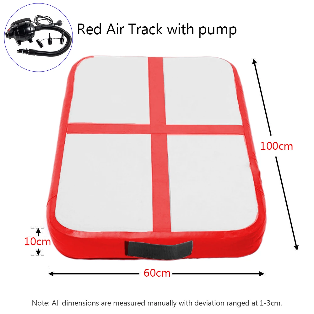 RED with Pump 1 м детский надувной батут, надувной батут для гимнастики, пола, гимнастики, гимнастики, йоги, матрас для парка/пляжа/воды/домашнего использования - Цвет: RED with Pump