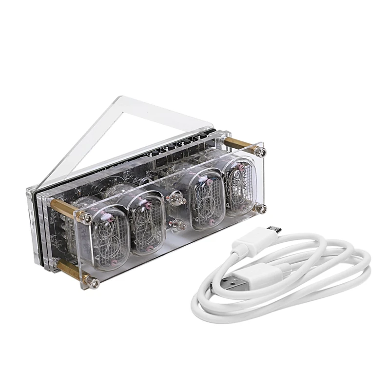 DC5V 4-Bit IN-12 интегрированные светящиеся трубки часы Красочные RGB светодиодный подсветка, акриловые 4 IN-12B пробки лаборатория научная DIY волшебная игрушка для S