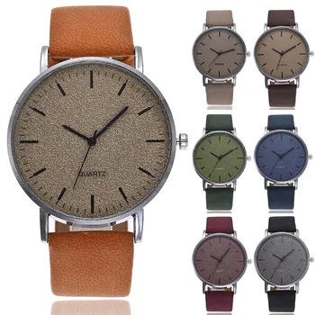 

Hot VANSVAR Unisex Men Women Matte Dial Wristwatch Leather Band Quartz Wrist Watch IE998