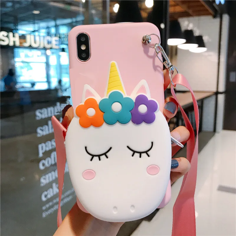 Phone Case For Xiaomi Redmi note 8 pro Note 7 note6 k20 K30 8A 7A 4A 5A 6A cover Soft Silicone 3D Cartoon Coin Wallet Cover 