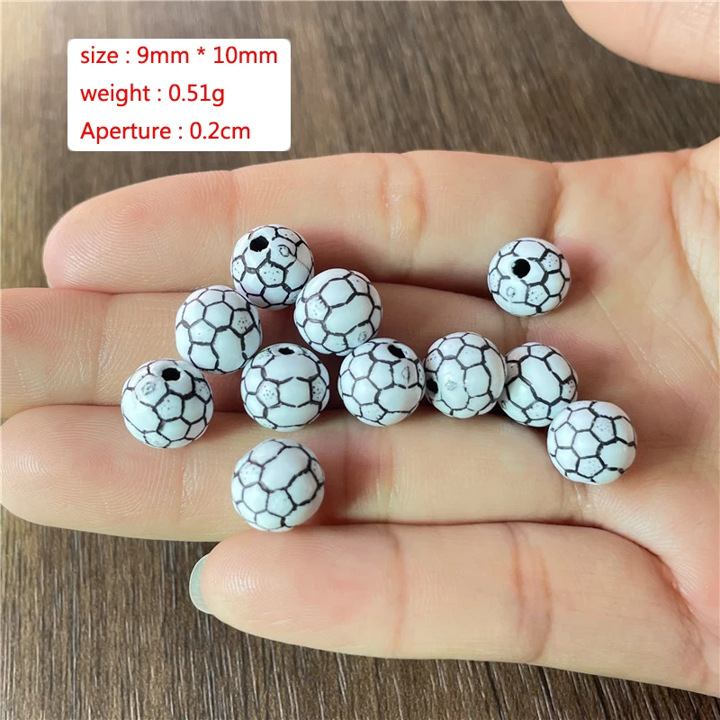 9*10mm Acrylic Football Shape Spacer Beads Diy Beaded Bracelet Necklace  Jewelry Connector Making Supplies Accessories