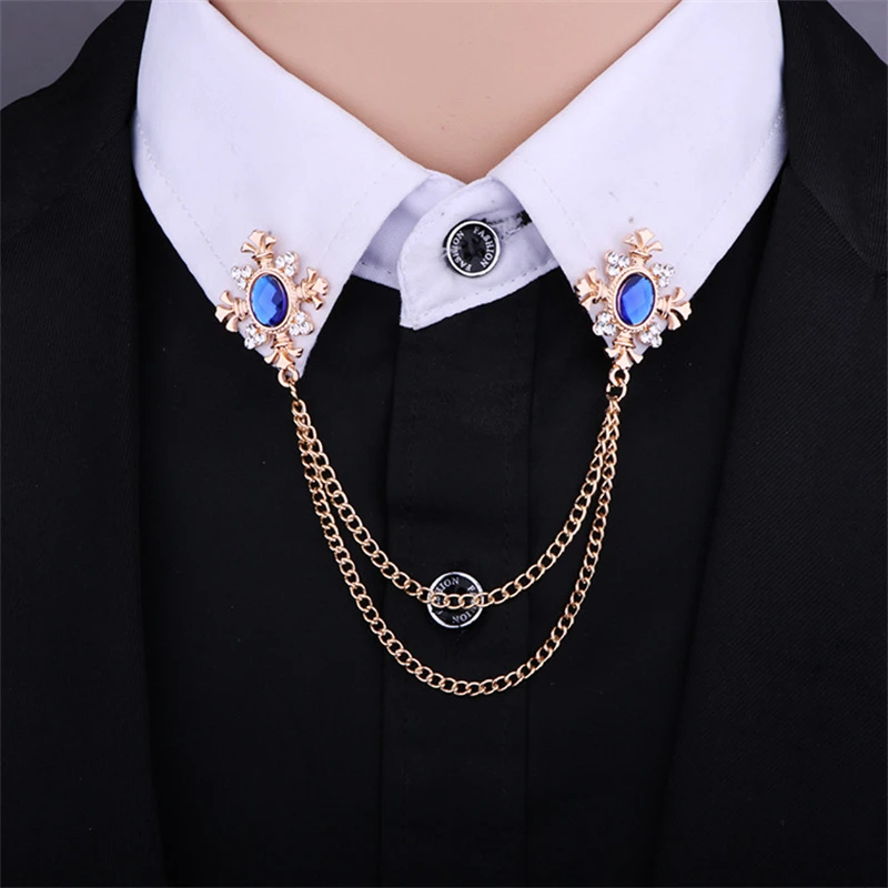 Broche de cruzada con borlas de cristal para mujer, Pin para cuello de camisas y broches, Pin de solapa accesorios para mujer| Broches| - AliExpress