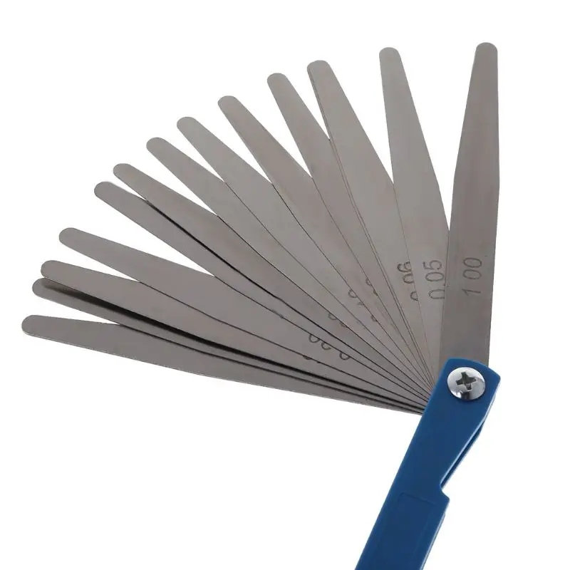 

Stainless Steel Feeler Gauge 14 Blade Thickness Gap Metric Filler Measure Tool Car Repair Tool