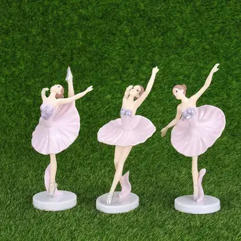 

3PCS Ballerina Statue Desktop Ornament Plastic Dancing Girl Crafts Figurines for Home Decor