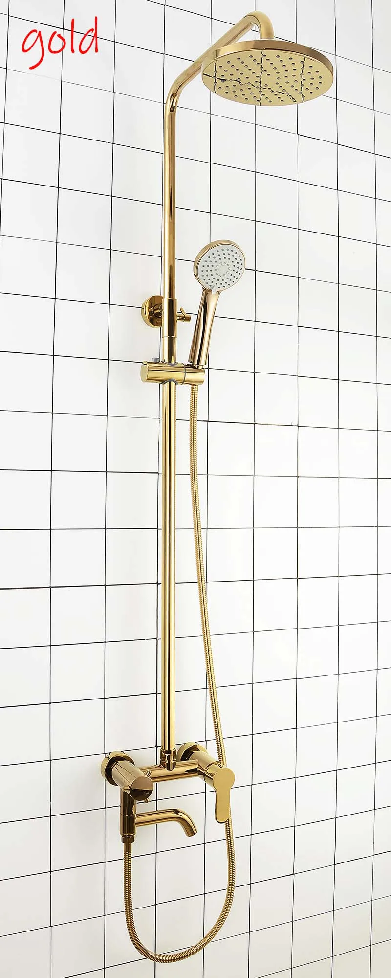 Розовое золото латунный набор для ванной комнаты настенный холодный горячий смеситель для душа