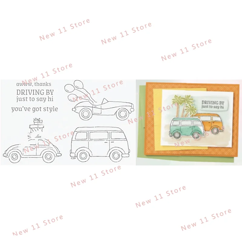 

New 2021-2022 Valentine's Day Cutting Dies and Clear Stamps Scrapbooking For Paper Making Driving By Embossing Frame Card Craft