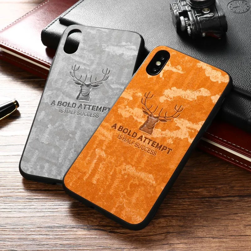 

Luxury Christmas deer PU leather Phone Cases For iphone 11 pro XS Max 11 Ultra X Thin Soft case For iphone 7 8 6 6s Plus cover