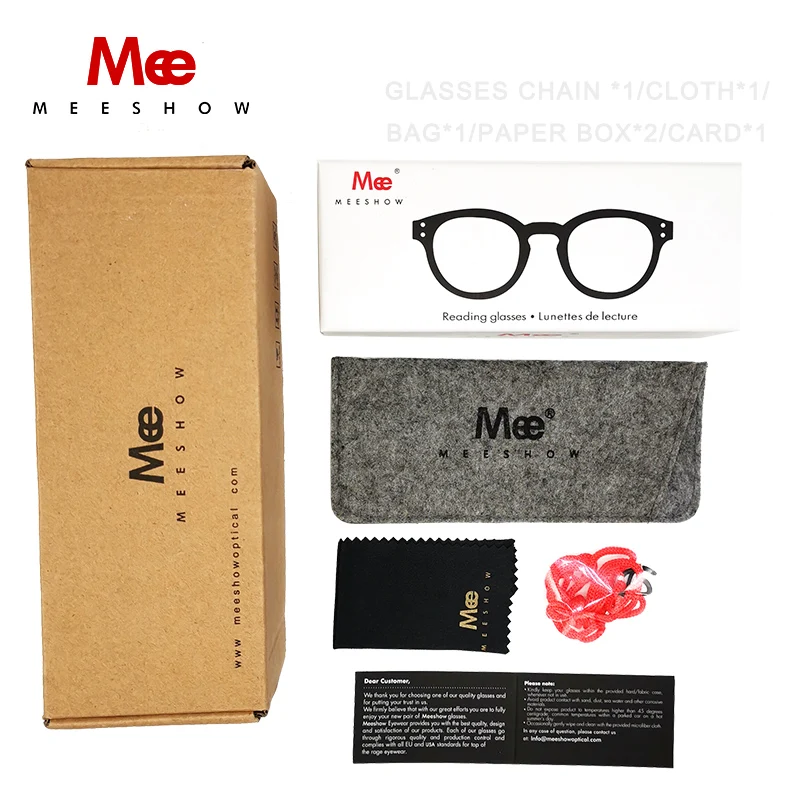 Meeshow очки для чтения, фирменное качество, европейский стиль, мужские и женские очки для чтения, модные круглые 1,0 4,0 с подарочной упаковкой Brille 1513