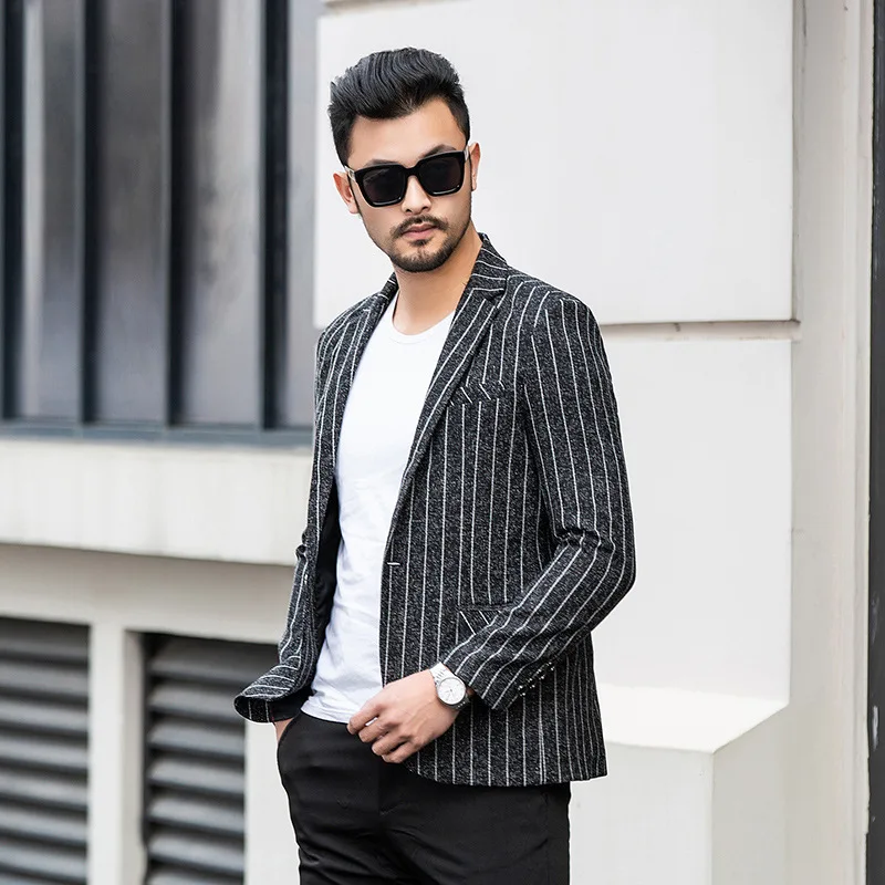 Zogaa 2019 New Men's Smart Casual Suits Men's Slim Men's Blazer Suits Men's Korean Style Striped 3 Color Men's Small Suits Zogaa 2019 New Men's Smart Casual Suits Men's Slim Men's Blazer Suits Men's Korean Style Striped 3 Color Men's Small Suits