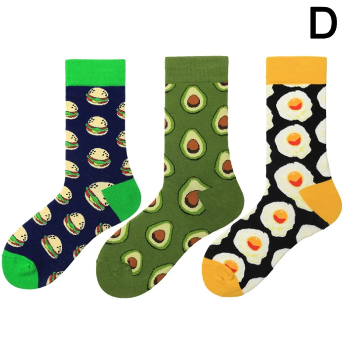 Набор из 3 женских инновационных носков Burger Avocado Funky fуд серия Happy Socks Новинка KS