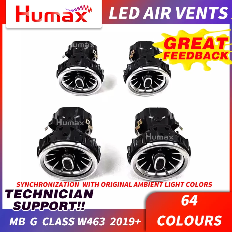 New G class w464 G63 G500 Air conditioning Turbine outlet LED Interior Lights for 2019 g63 g500 g65 air vent ambient lights | Автомобили и