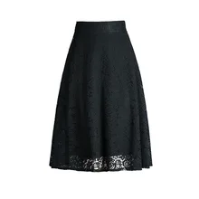 Осенняя и зимняя женская кружевная плиссированная юбка с эластичной резинкой на талии, женская большая юбка-зонт