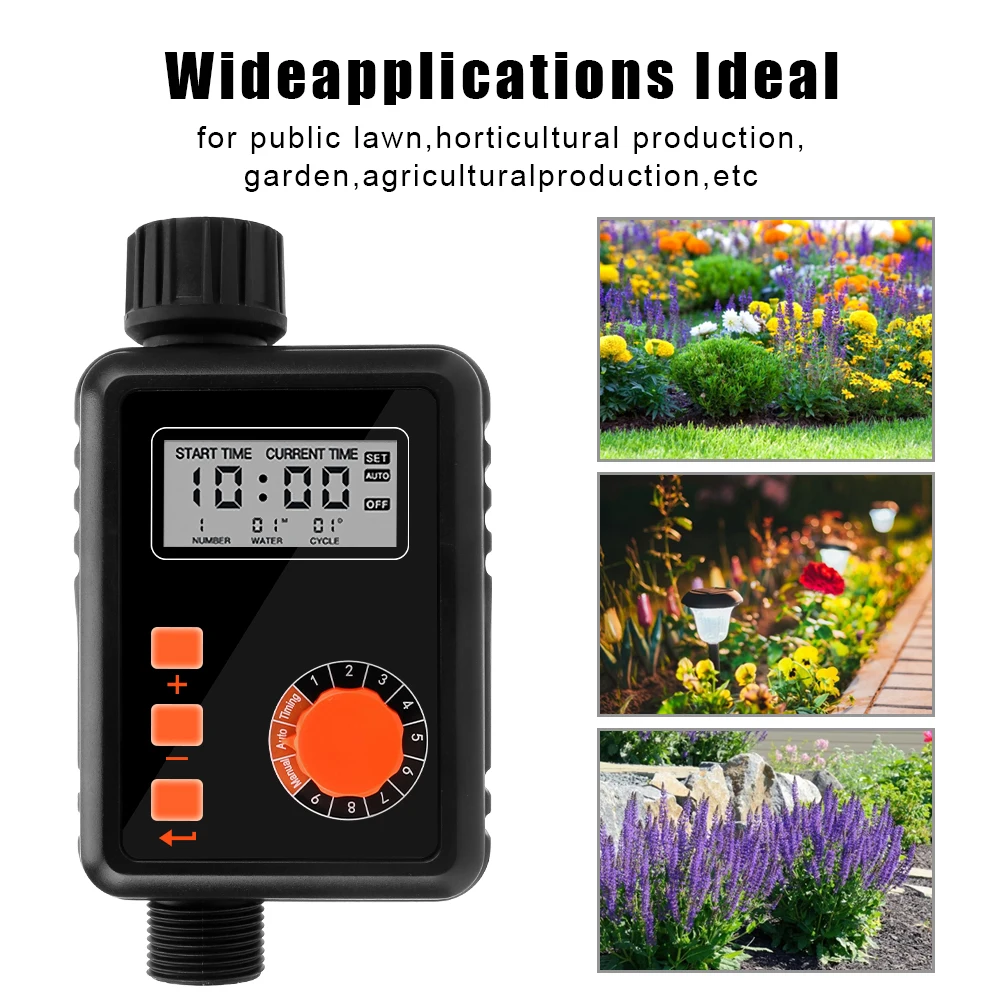 

Automatic Irrigation Water Timer With LCD Screen Sprinkler Controller Electronic Irrigation Regulator 9 Separate Timing Program