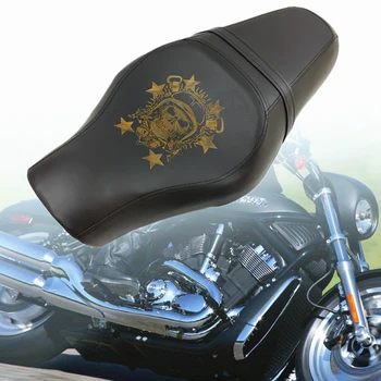 

Black Skull Motorcycle Seat Cushions Driver+Rear Passenger Seat for Harley Sportster 883 Iron XL1200 New Free Shipping