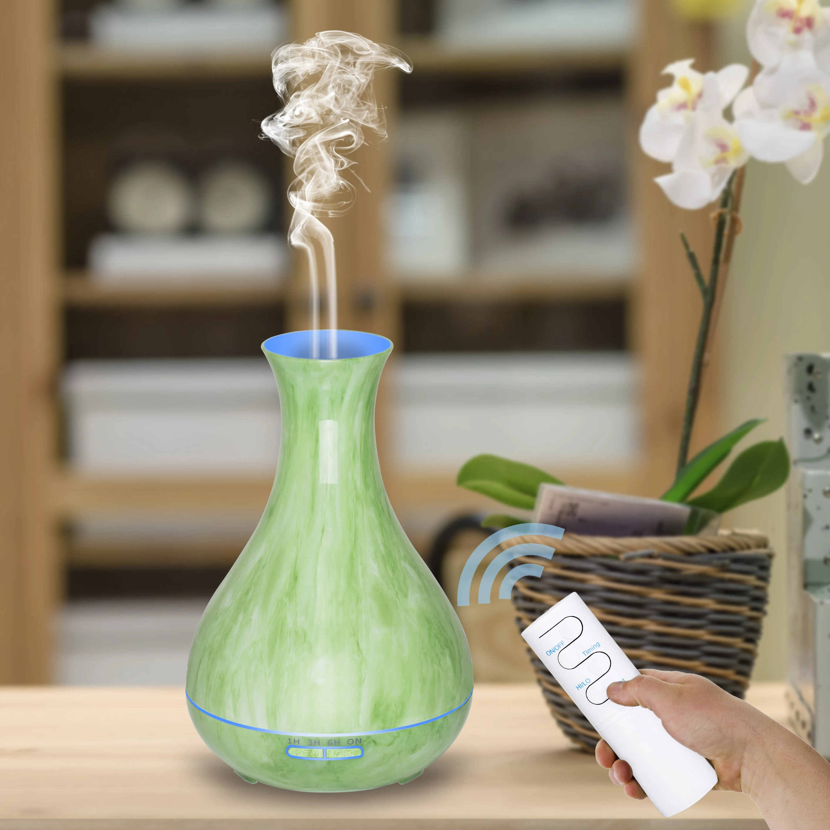 

550ml Aroma Essential Oil Diffuser vase Remote Control Air Ultrasonic Humidifier With 7 Color Night Lights For Home Office gift