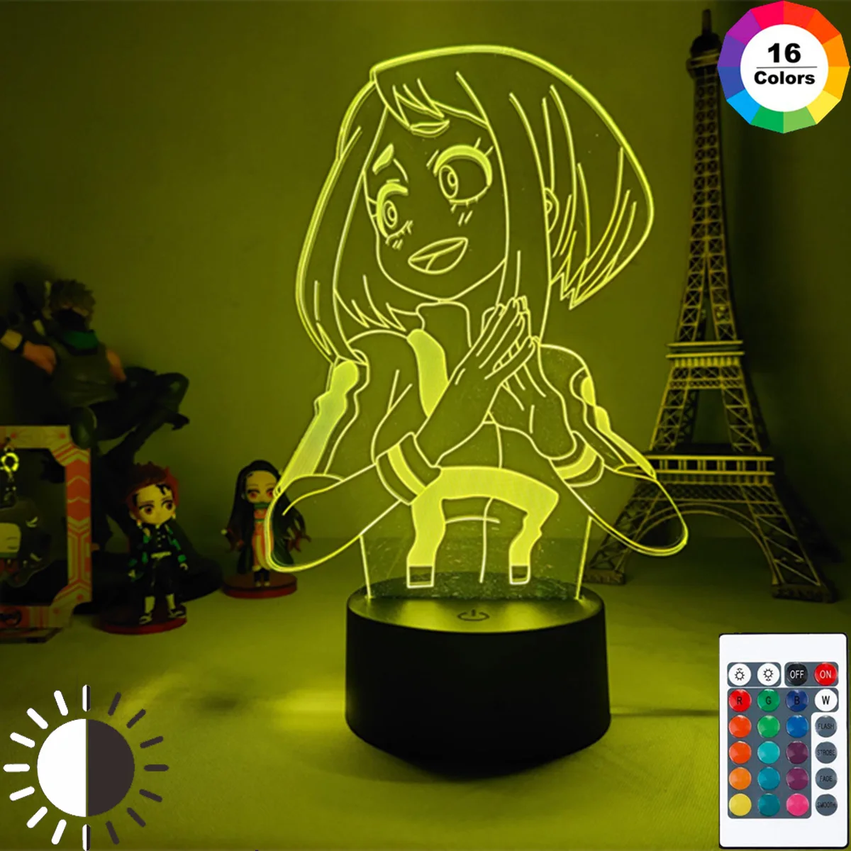 3d USB лампа аниме Моя геройская Академия очако урарака светящасветильник в