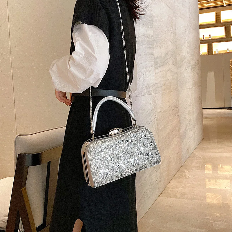 

Bag Women's 2019 New Style Fashion Diamond Evening Bag Shoulder Diagonal Square Sling Bag Versatile Banquet WOMEN'S Handbag