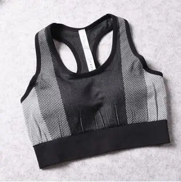 Black bra Фитнес энергии бесшовный бюстгальтер для занятия йогой Для женщин тренажерный зал Фитнес Йога костюмы Высокая Талия Леггинсы для йоги Комплект Одежда женская одежда для бега спортивная брюки для девочек - Color: Black bra