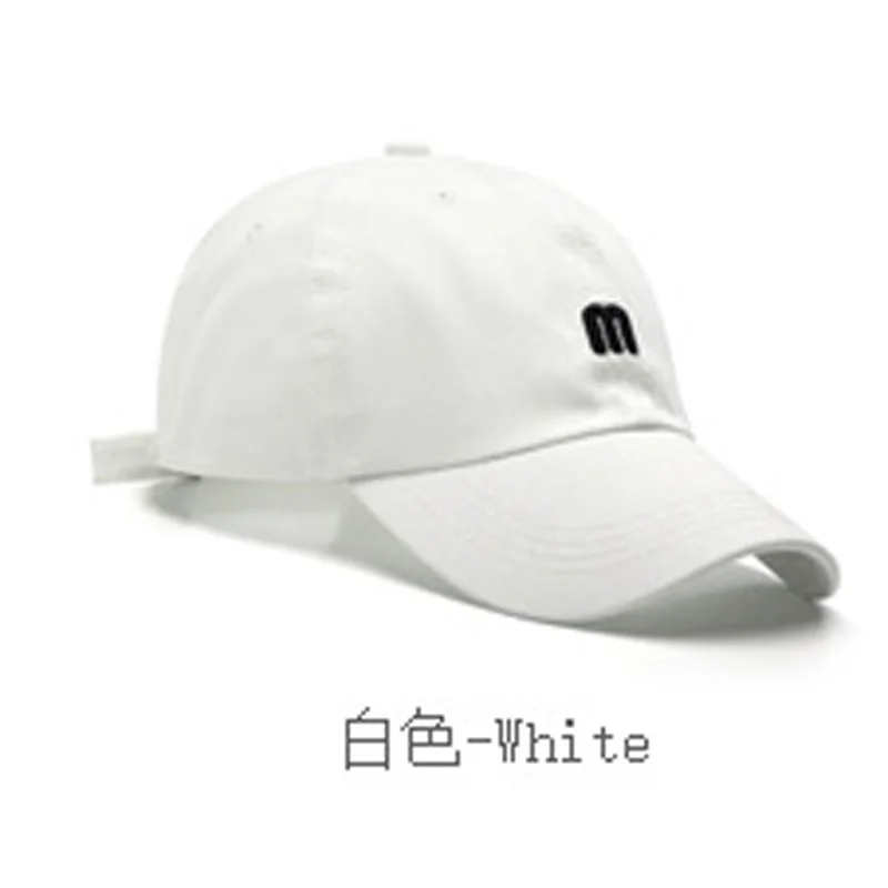 YOYOCORN Hat M letter embroidered cap men and women wild bend along cotton soft top visor fashion simple girl baseball cap