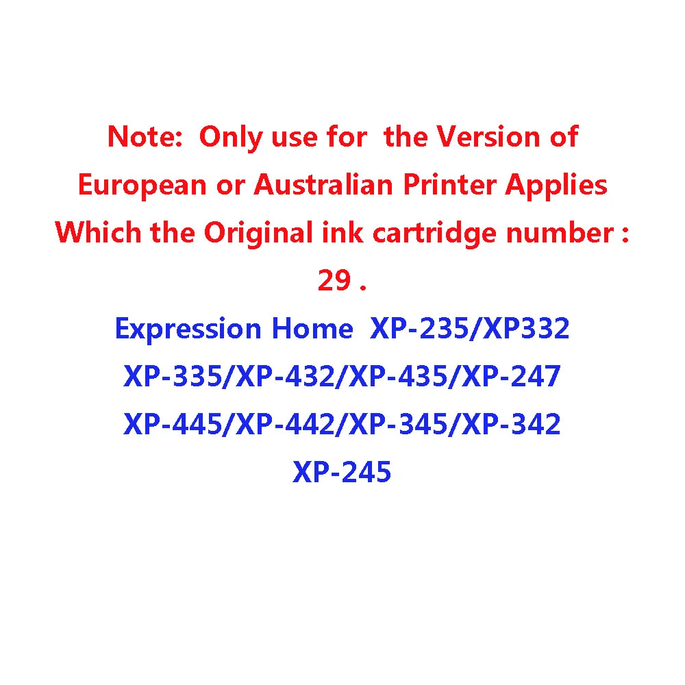 Совместимость для 29XL T29 патрон чернил для принтера Epson XP-235 XP-332 XP-432 XP-435 принтер 2991