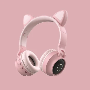 

New Cat Ear Headphones Wireless Bluetooth Light-Emitting Headset Foldable Sport Earphone Mic Headphone Handfree MP3 Player