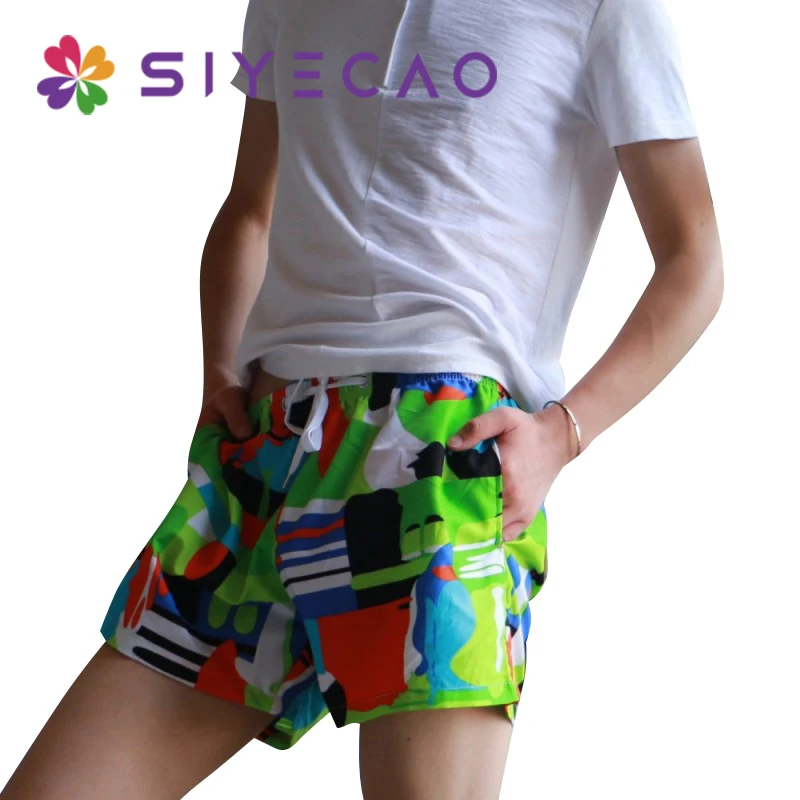 Men Boxers Home Beach Long Shorts Underpants Holiday Casual Underwear Mens Boxer Shorts Loose Print Panties Arrow Pants