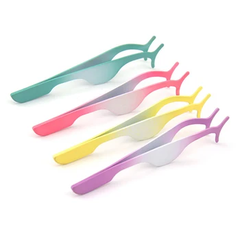 

Wholesale False Eyelashes Clip Stainless Auxiliary Eyelash Curler Tweezers Clip Makeup Cosmetic Tool Eye Lash Grips Tweezers