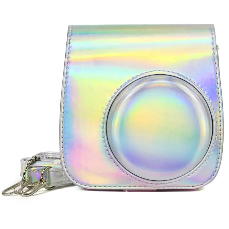 Чехол для Камеры голографический Блестящий лазер мгновенный плечевой ремень для камеры Сумка Защитная крышка чехол для Fujifilm Instax Mini 8/9