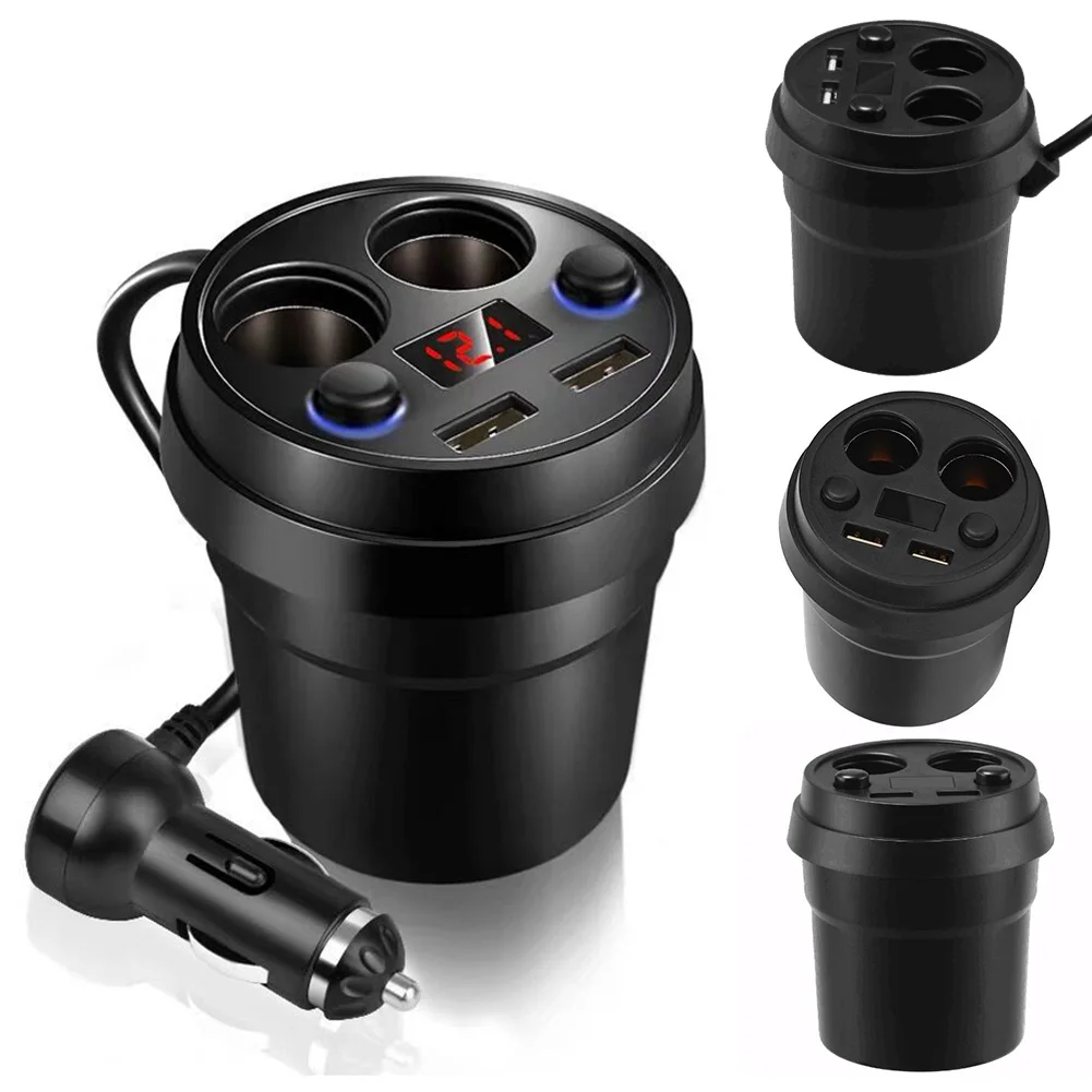 Автомобильное зарядное устройство 2 USB DC/5 V 3.1A чашка питания адаптер прикуриватель разветвитель зарядное устройство для мобильного телефона s с напряжением светодиодный дисплей
