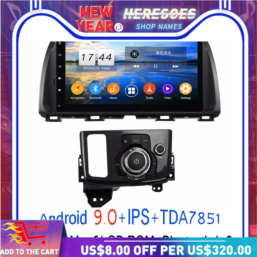 10 1 &quotIPS DSP Android 9 0 8 ядер 4 Гб RAM 64 ГБ Автомобильный dvd плеер GPS ГЛОНАСС карта RDS радио
