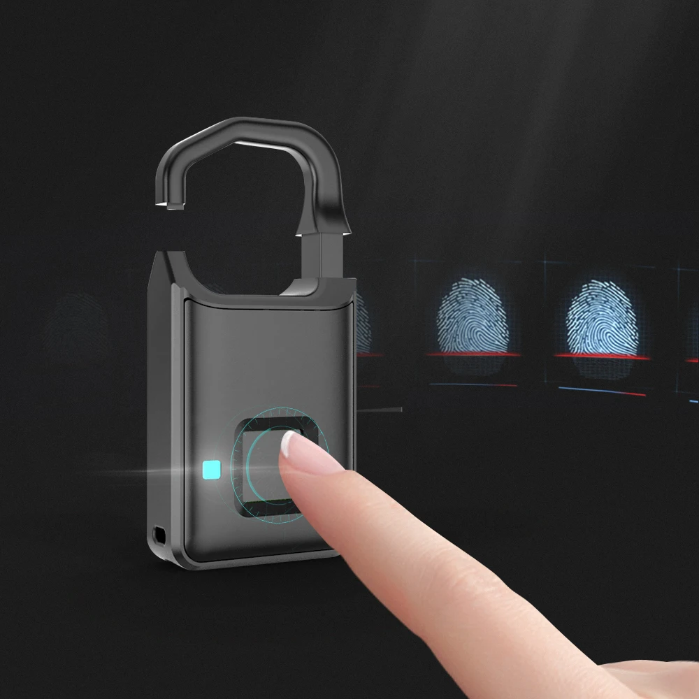 USB Перезаряжаемый смарт-замок без ключа с отпечатком пальца, быстрый ответ, 10 групп отпечатков пальцев, Противоугонная защита, маленький замок