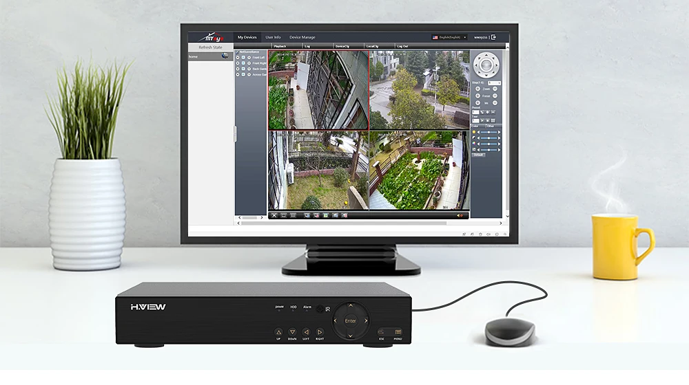 H. View 8CH CCTV Системы 720 P HDMI AHD 8CH видеонаблюдения DVR 8 шт 1,0 МП инфракрасная камера системы безопасности 1200 ТВЛ кабель для камеры CCTV Системы