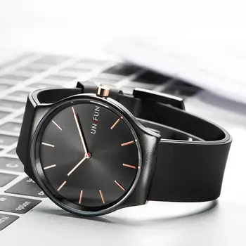 

HobbyLane Men Simple Quartz Watch Ultra-thin Waterproof PU Leather Strap Pin Buckle Wristwatch