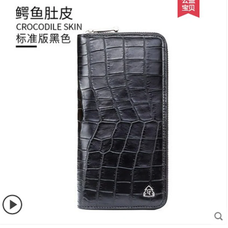 

gete The new Thai Crocodile skin handbag for men with leather belly without splicing clutch zipper purse