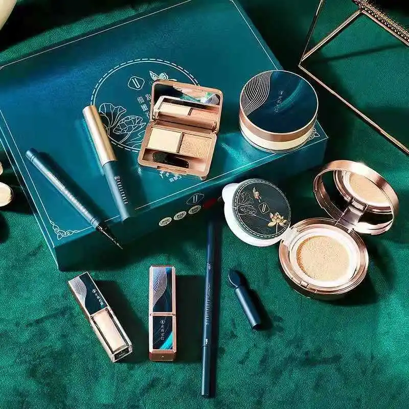 All In One Makeup Kit Air Cushion BB Cream Loose Powder Concealer Lipstick Eyeshadow Beauty Cosmetic Makeup Set 8/5Pcs