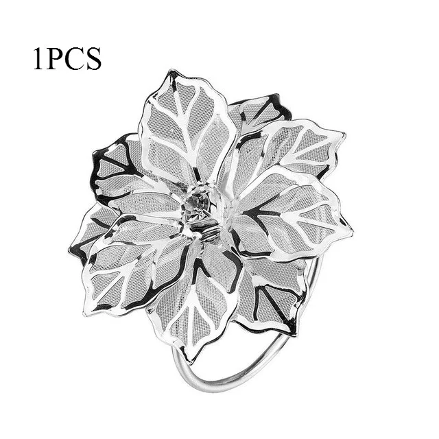 1PC Европейские кольца для цветов и салфеток, серебряная сетка для украшения стола, чехлы для свадебной вечеринки с застежкой, принадлежности для отелей, держатель для подгузников - Цвет: 1PC