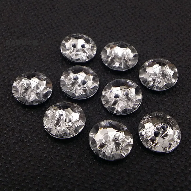 100pcs Acryl buttons 2 holes Imitation crystal diamond button Clothing accessories shoes Coat shirt spinning DIY 10/12/15/18mm 2