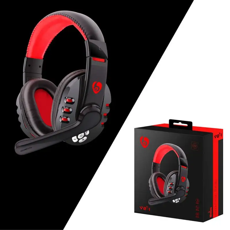 Soft PU Headphones Wireless Gaming Headset with Microphone With Extra Mic muted function Surround For PC Laptop
