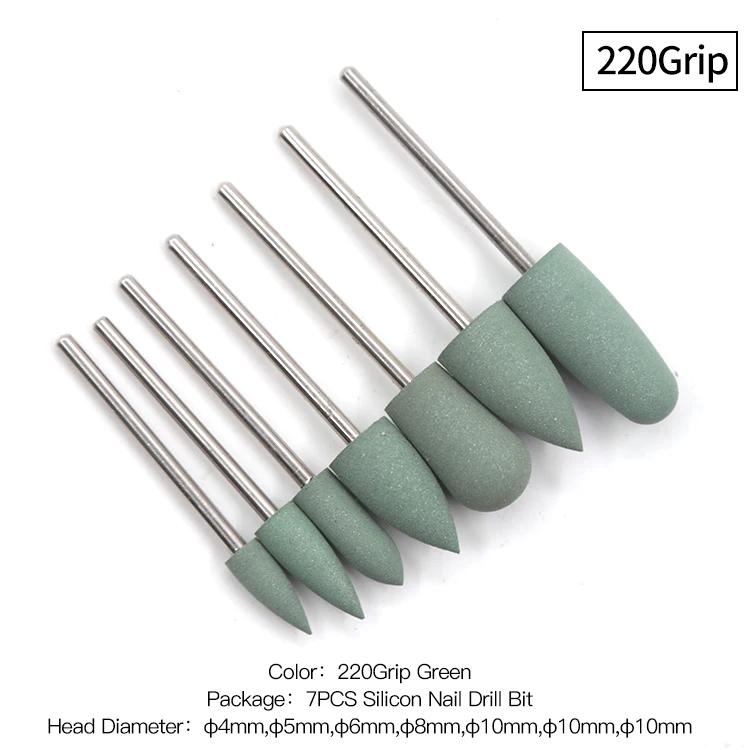 7PCS Silicon Nail Drill Bit Rotary Burr Cutters for Manicure Machine for Manicure Nail Drill Cutter for Nail Cutter for Pedicure - Цвет: AN-SET103