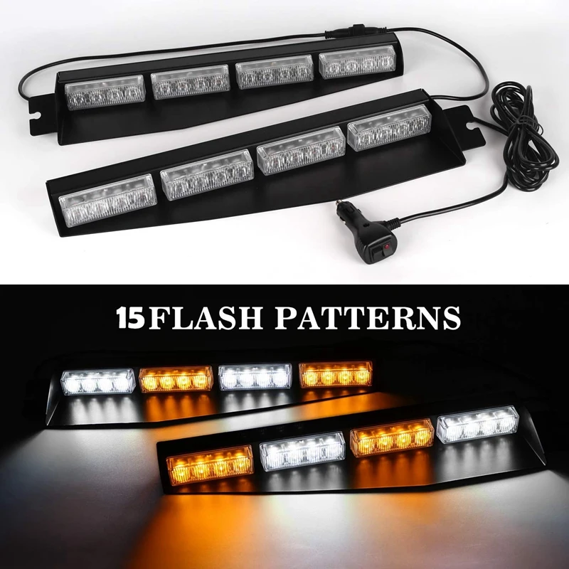 Желтый и белый) 32LED козырек светильник s 15 флэш-узоры аварийный стробоскоп светильник s лобовое стекло раздельный монтаж светильник бар