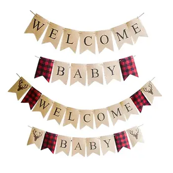 

13 19pcs/set Pull Flags WELCOME BABY Letter Pull Flag Banners Baby Shower Decoration Party Home Decor Supplies Pull Flag Banner