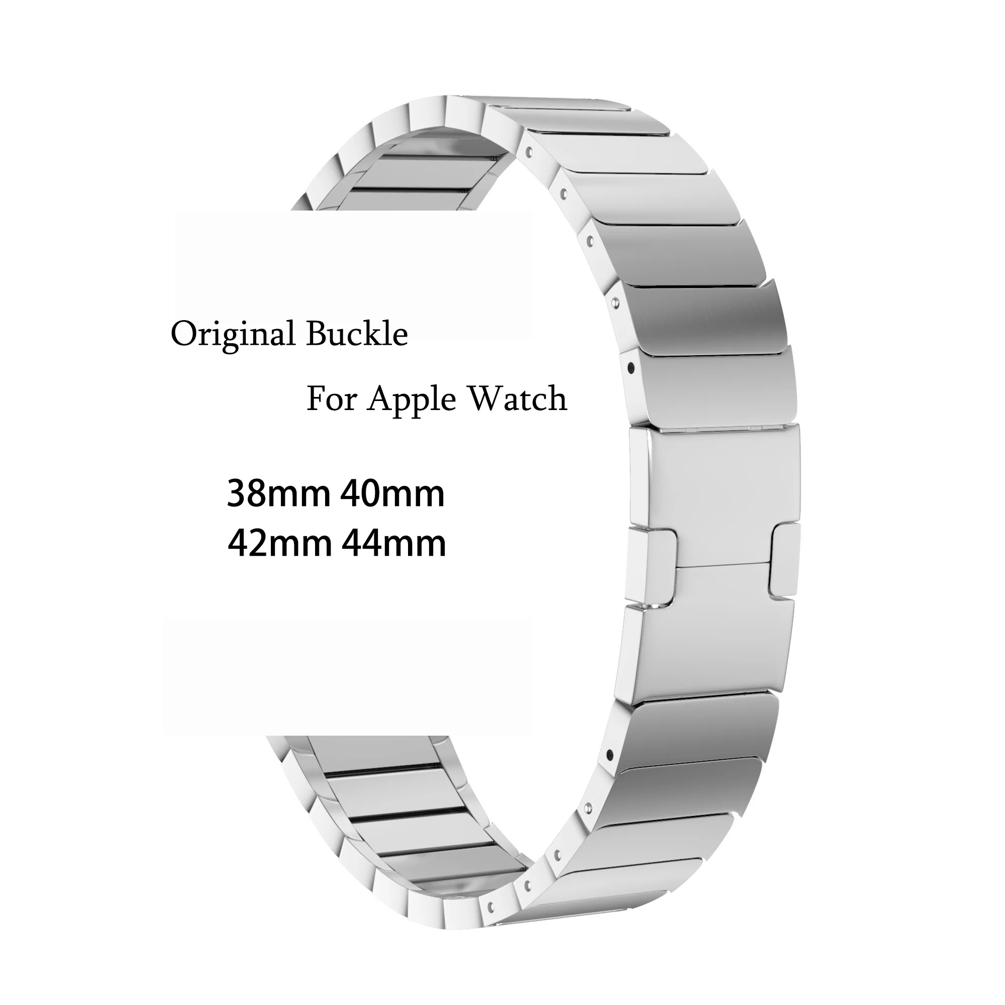 Sliver Ремешок из нержавеющей стали для часов Apple Watch Band 4, 5, 40 мм, 44 мм, оригинальная Пряжка, металлические звенья, браслет для iWatch 3, 2, 1, 38 мм, 42 мм - Цвет ремешка: Sliver