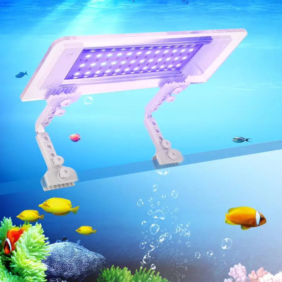 Водонепроницаемые светодиодные аквариумные лампочки аквариум RGB светодиодный свет воды лампа для растений клип на освещение 100-240 В аквариумный светодиодный фонарь